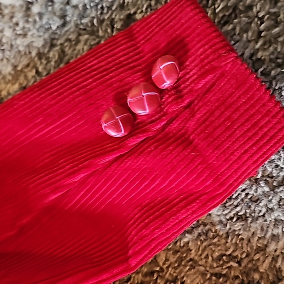 STUNNING VINTAGE COLLECTIONS MISSY RED CORDUROY BLAZER - Picture 10 of 12